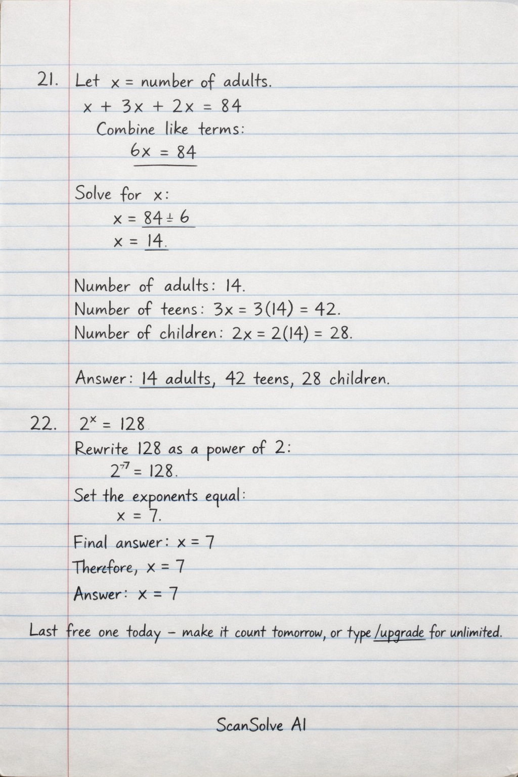 Handwritten step-by-step solution preview