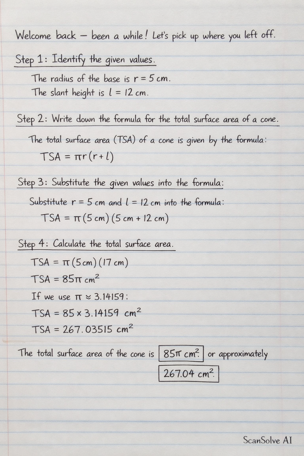 Handwritten step-by-step solution preview