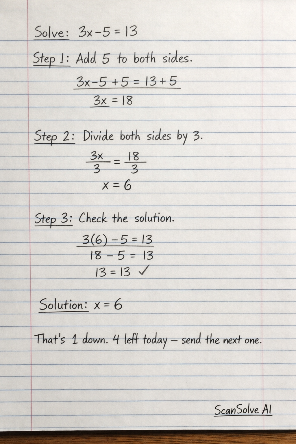 Handwritten step-by-step solution preview