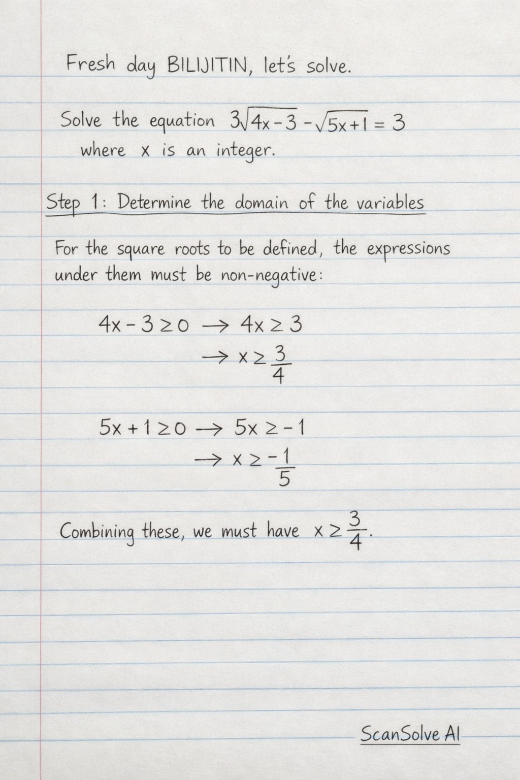 Handwritten step-by-step solution preview