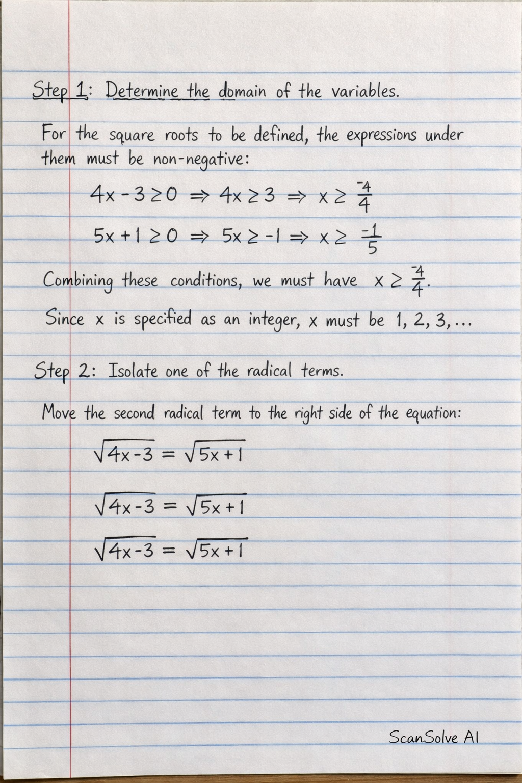 Handwritten step-by-step solution preview