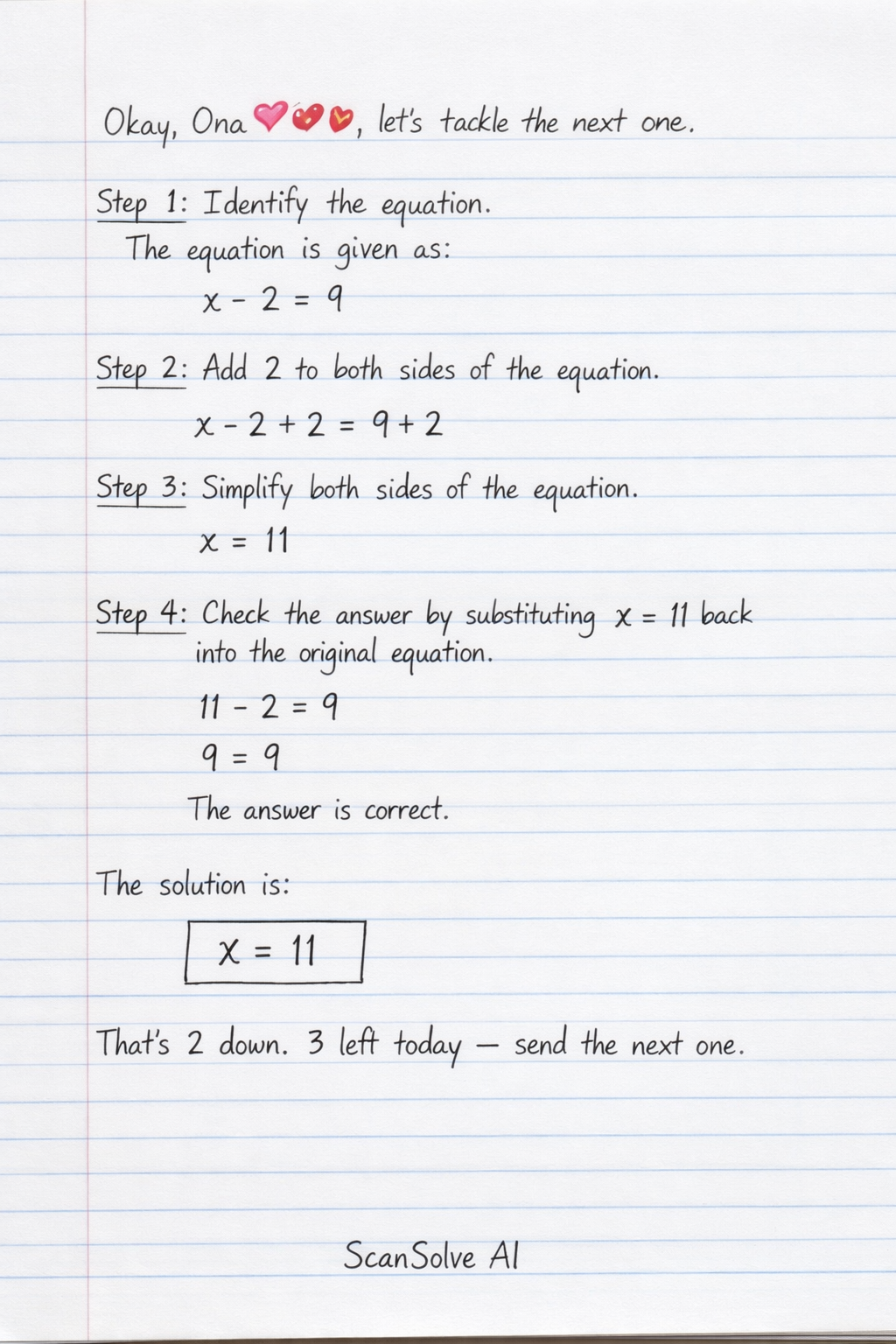 Handwritten step-by-step solution preview