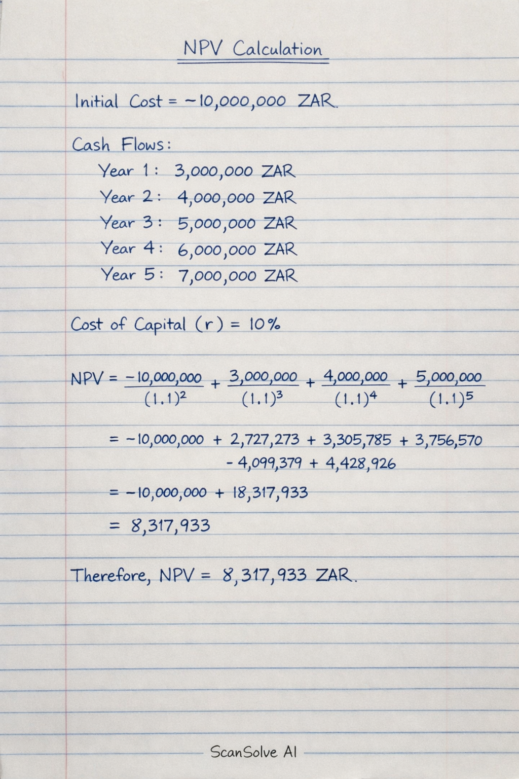 Handwritten step-by-step solution preview