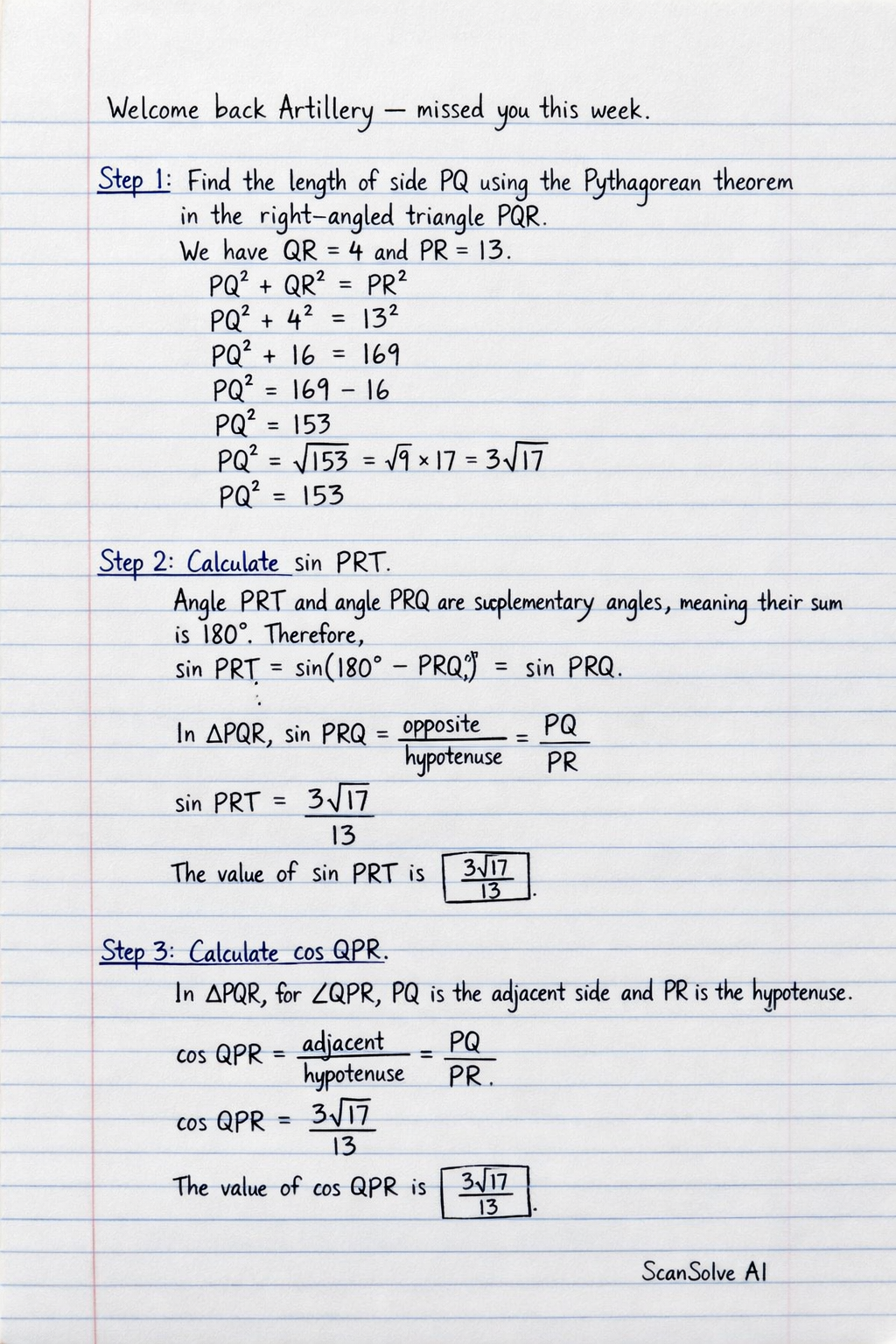 Handwritten step-by-step solution preview