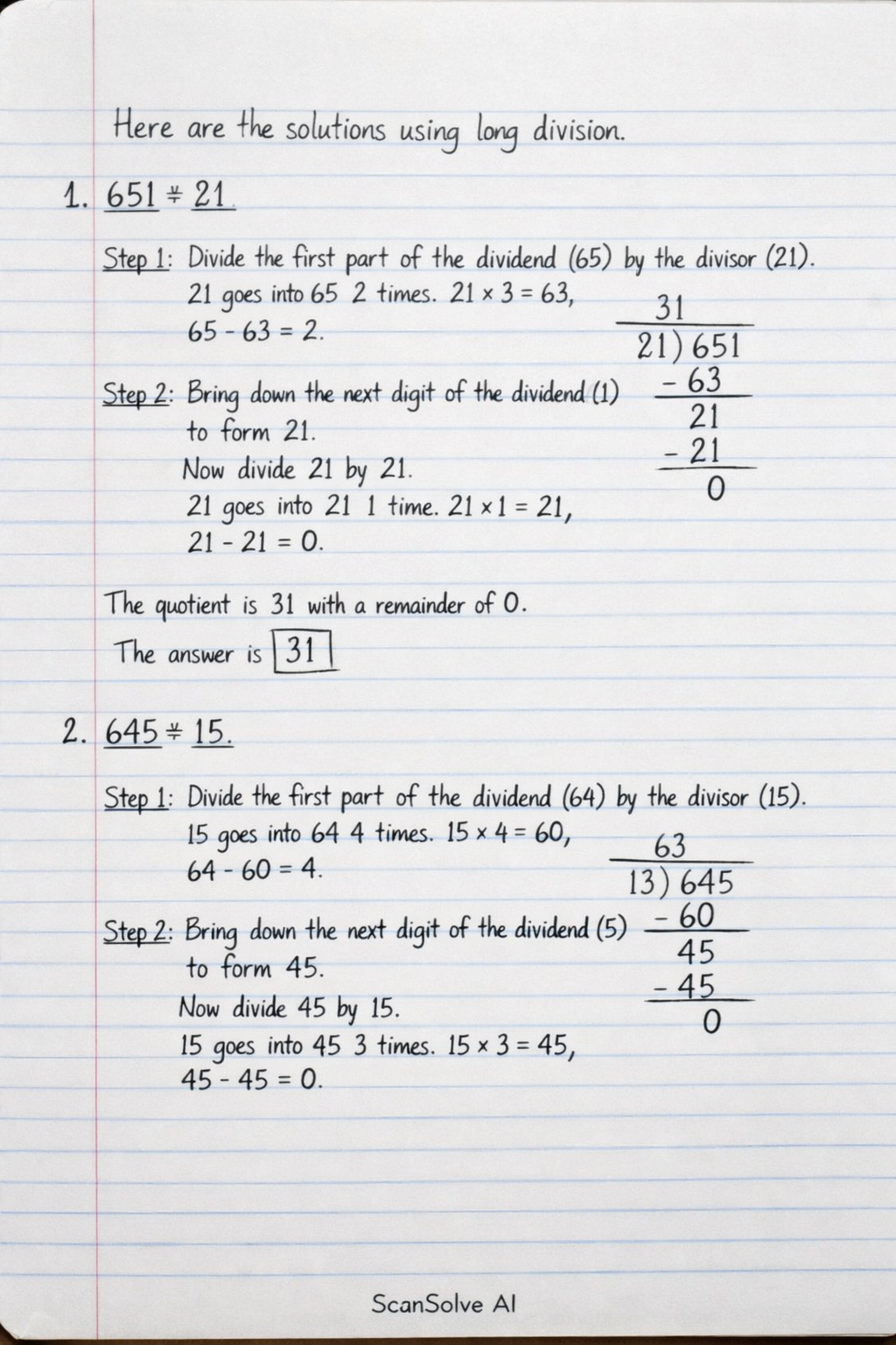 Handwritten step-by-step solution preview
