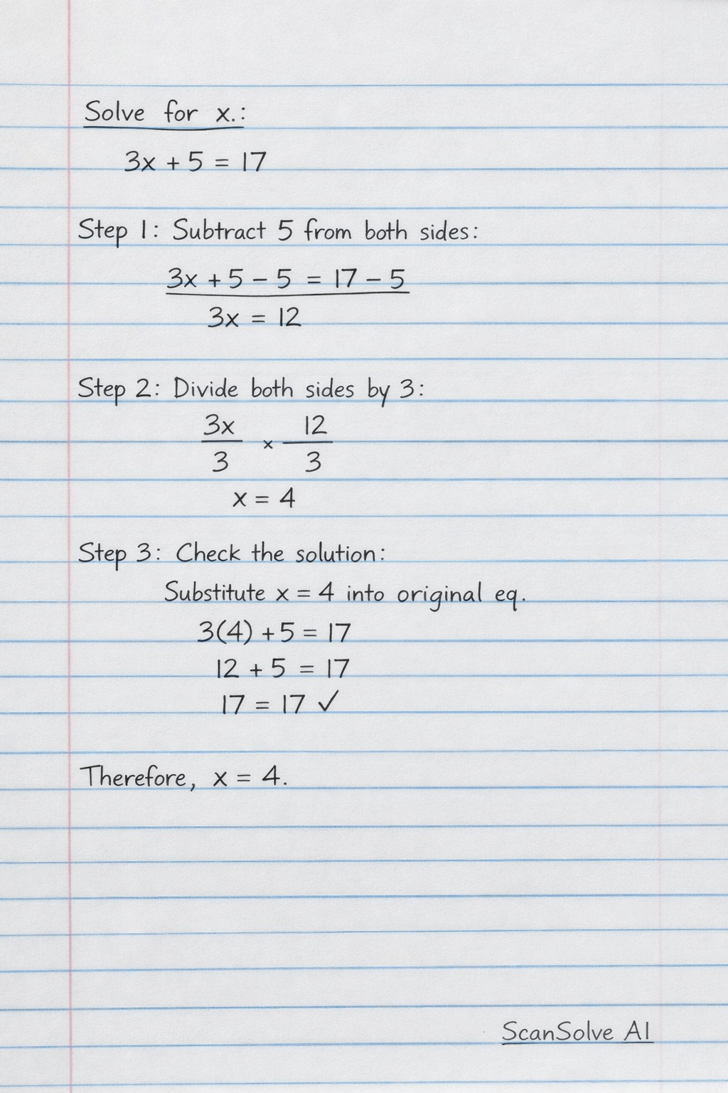 Handwritten step-by-step solution preview