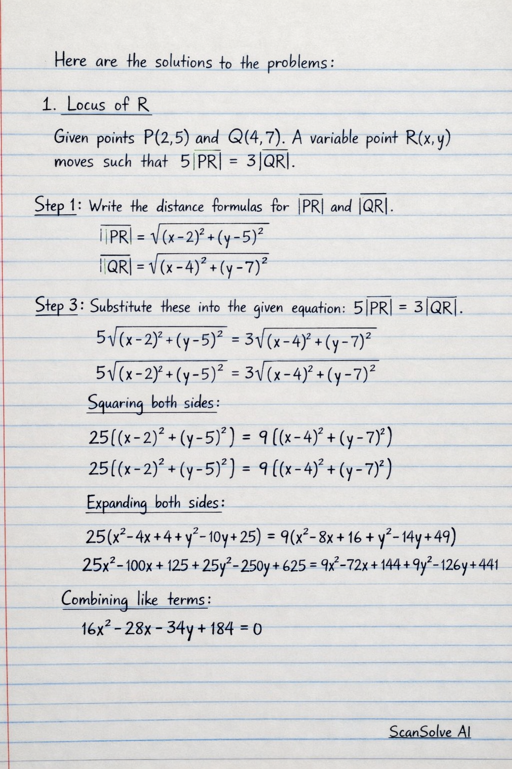 Handwritten step-by-step solution preview