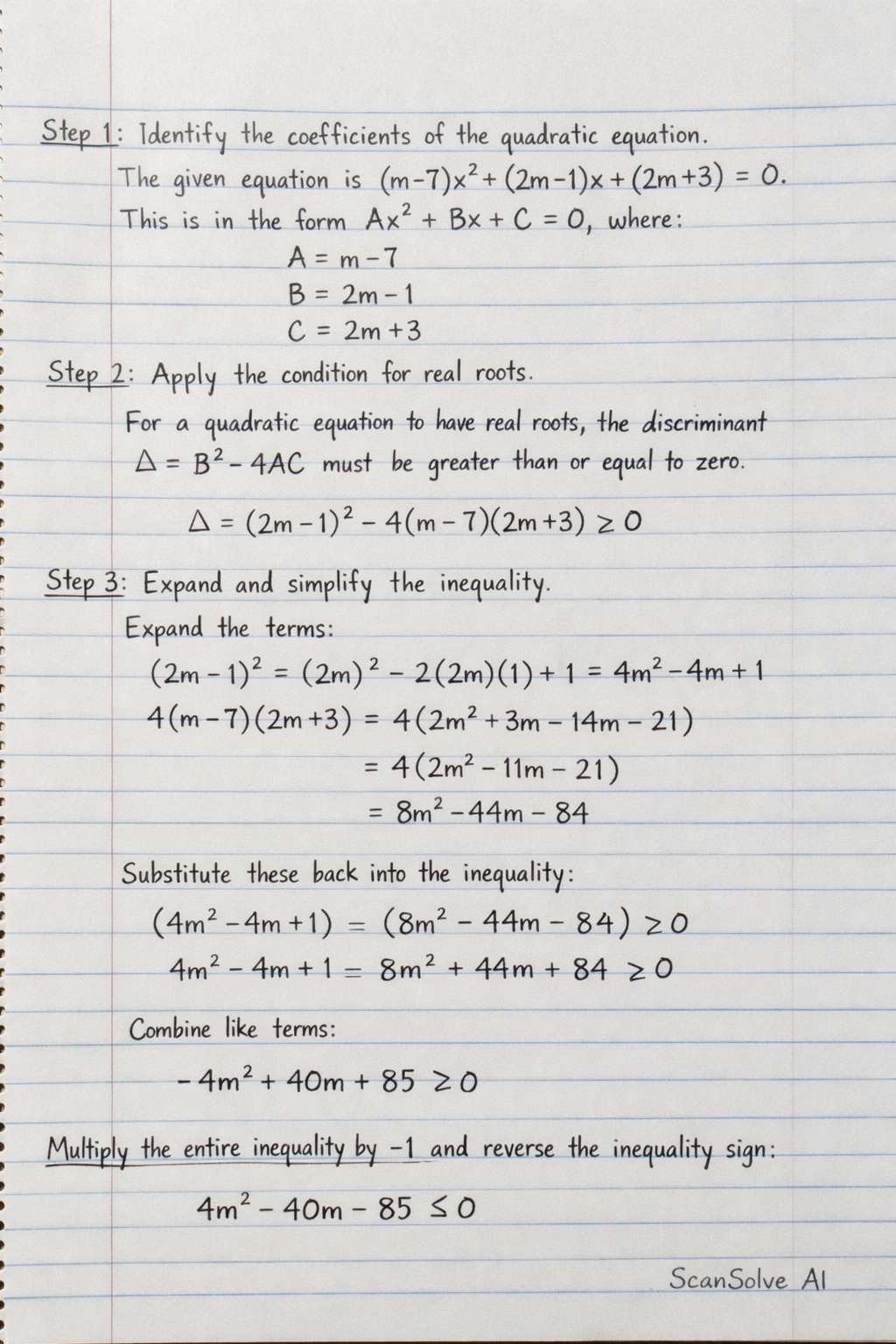 Handwritten step-by-step solution preview