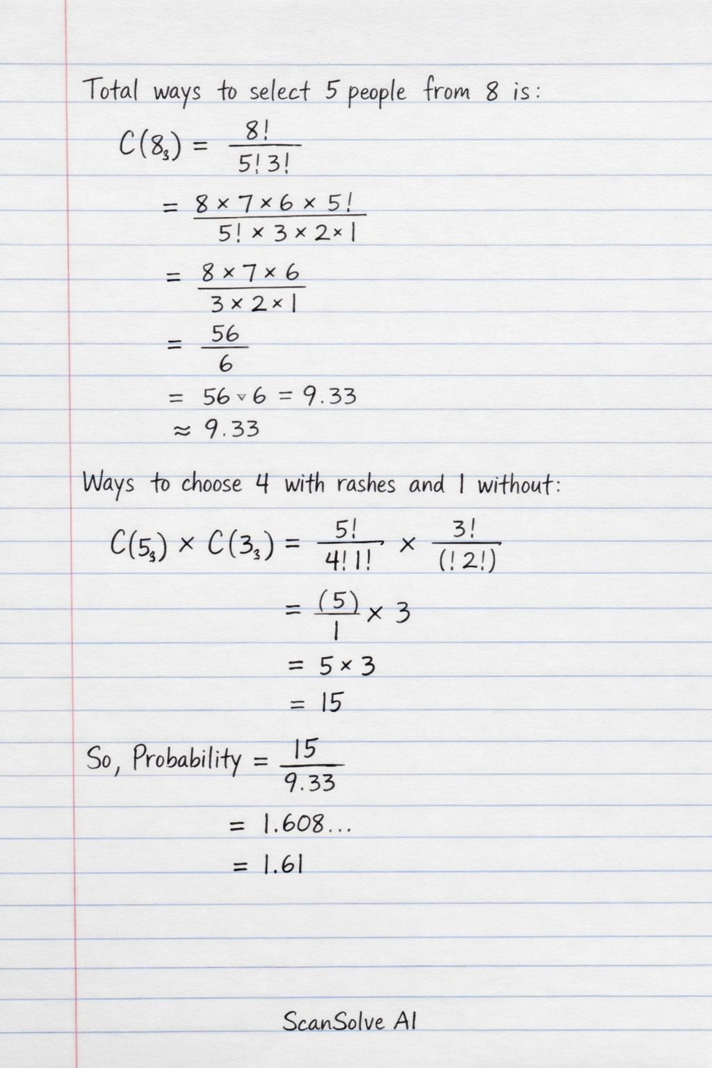 Handwritten step-by-step solution preview