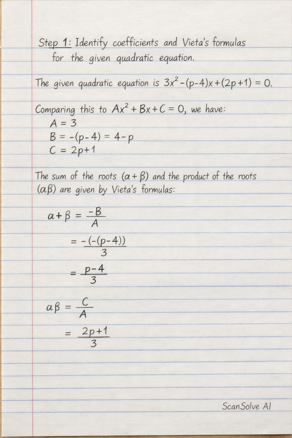 Handwritten step-by-step solution preview