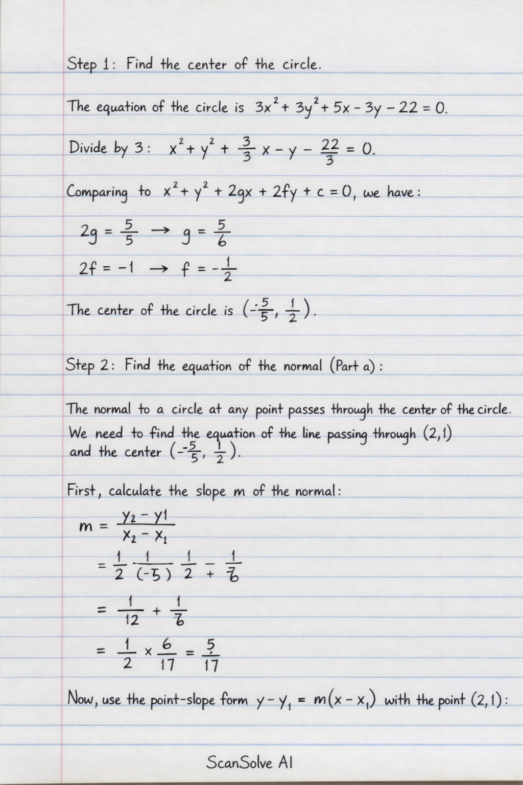 Handwritten step-by-step solution preview