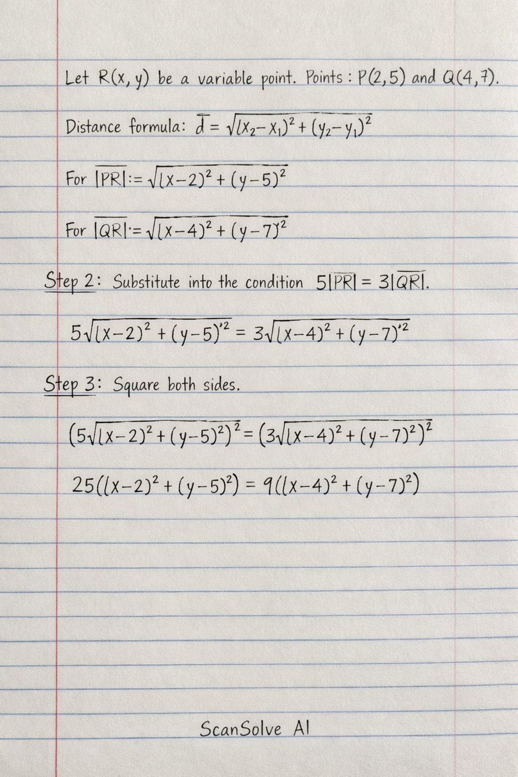 Handwritten step-by-step solution preview