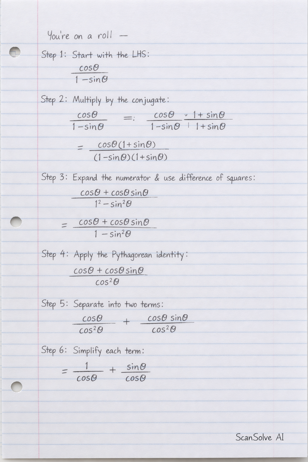 Handwritten step-by-step solution preview