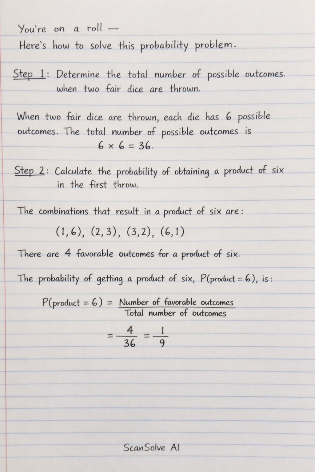 Handwritten step-by-step solution preview