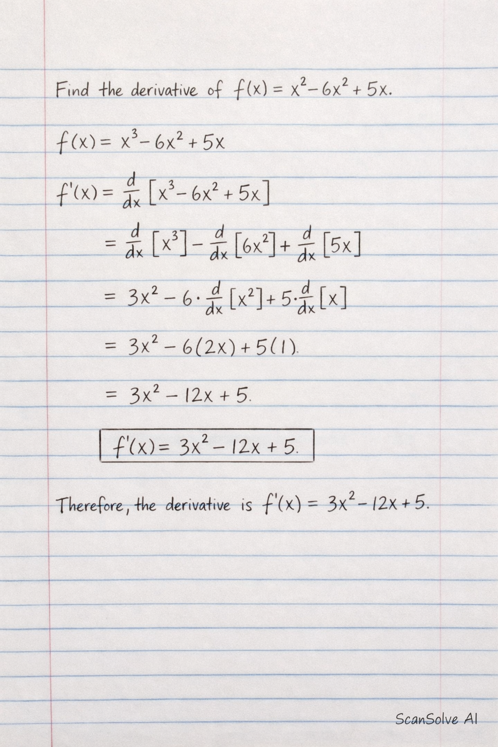 Handwritten step-by-step solution preview
