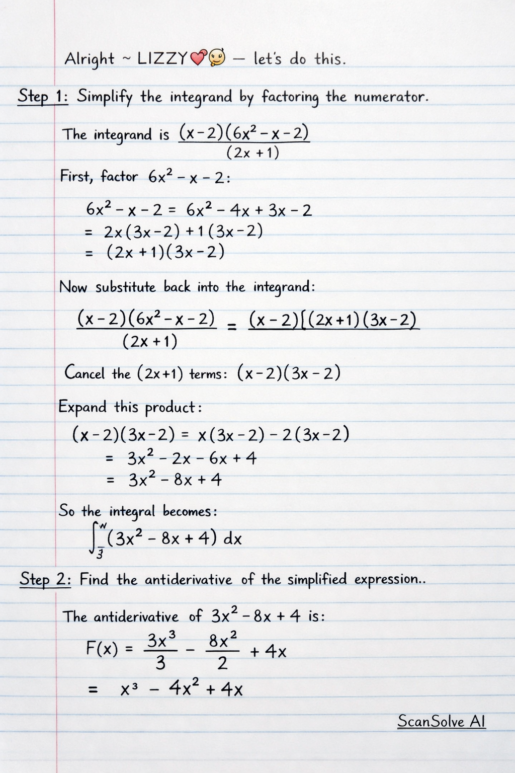 Handwritten step-by-step solution preview