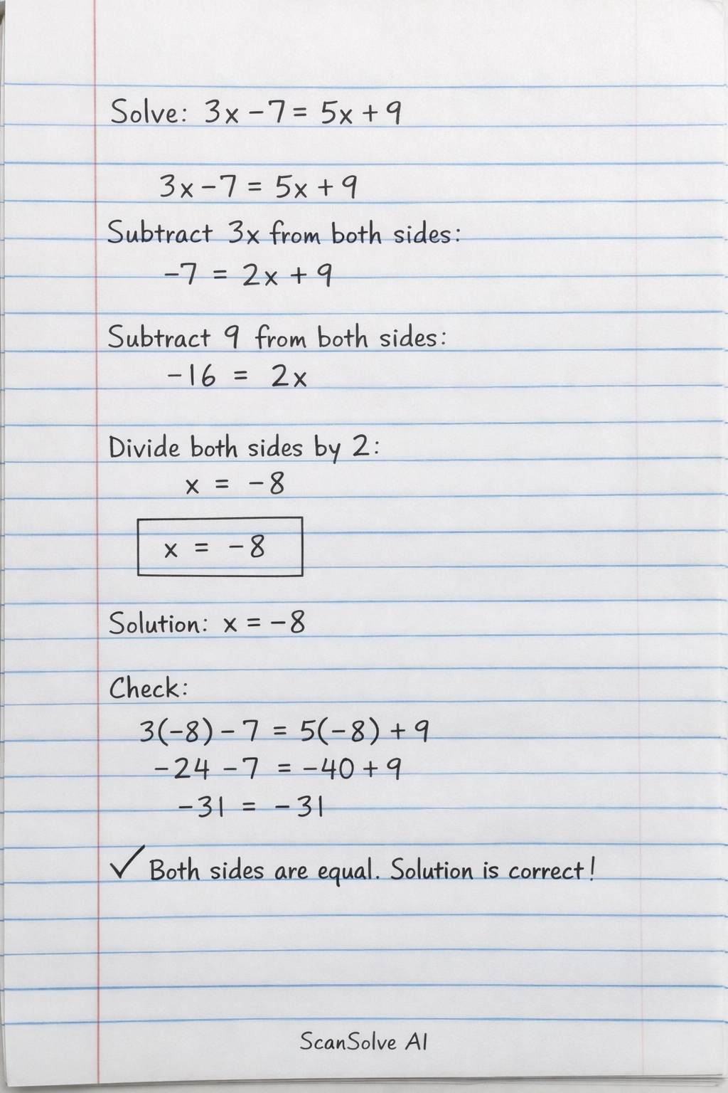 Handwritten step-by-step solution preview