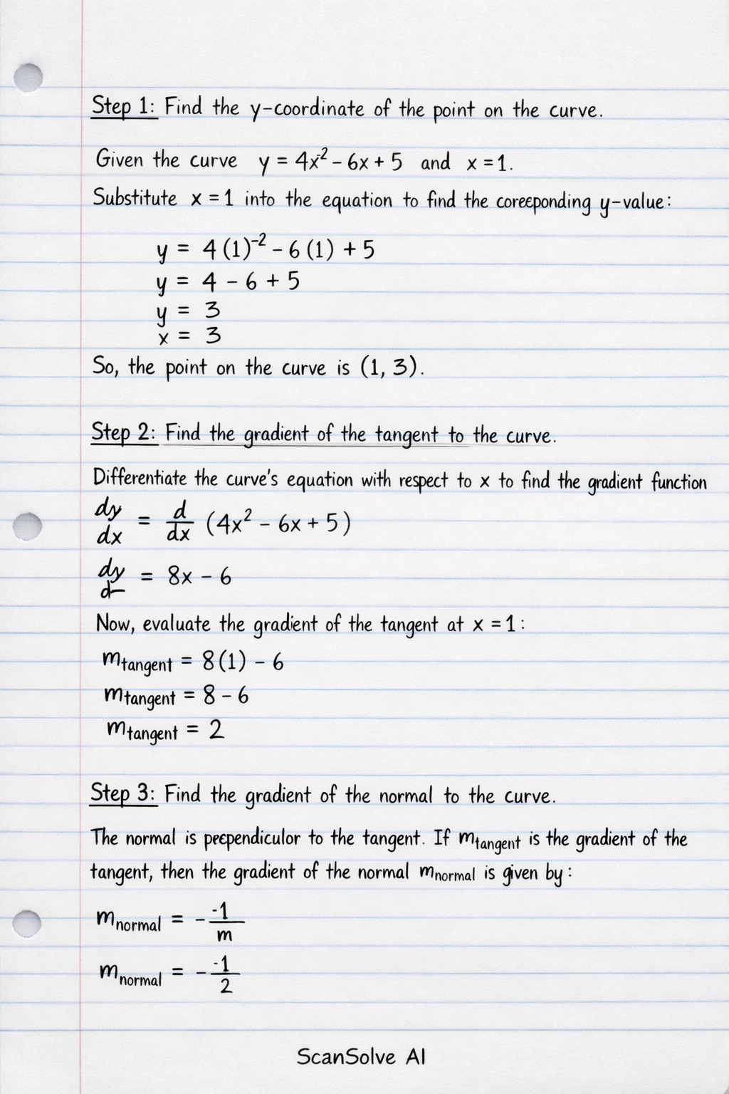 Handwritten step-by-step solution preview