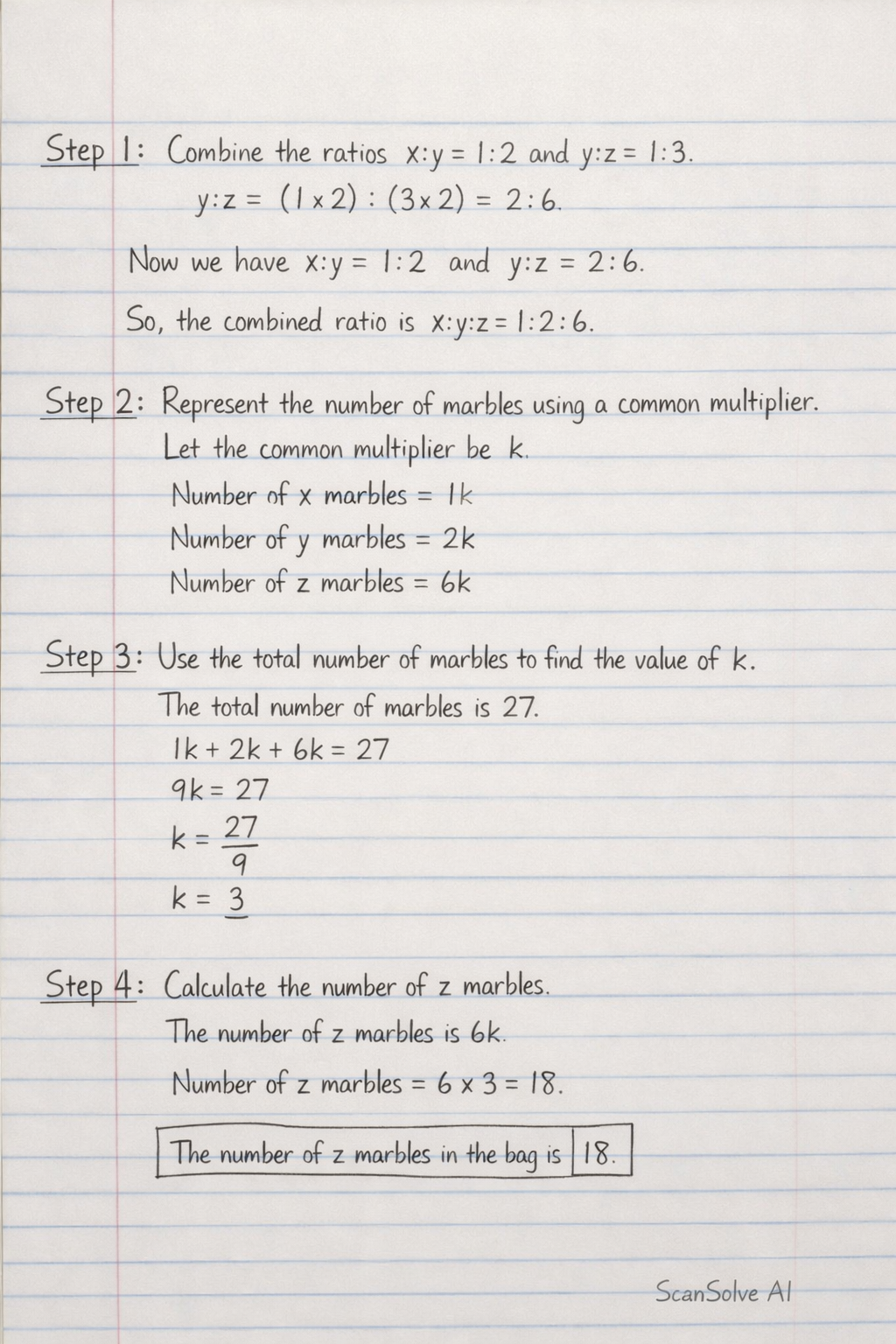 Handwritten step-by-step solution preview
