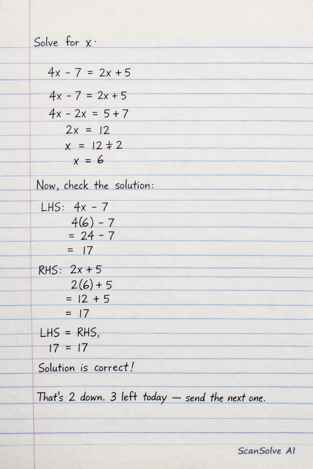 Handwritten step-by-step solution preview