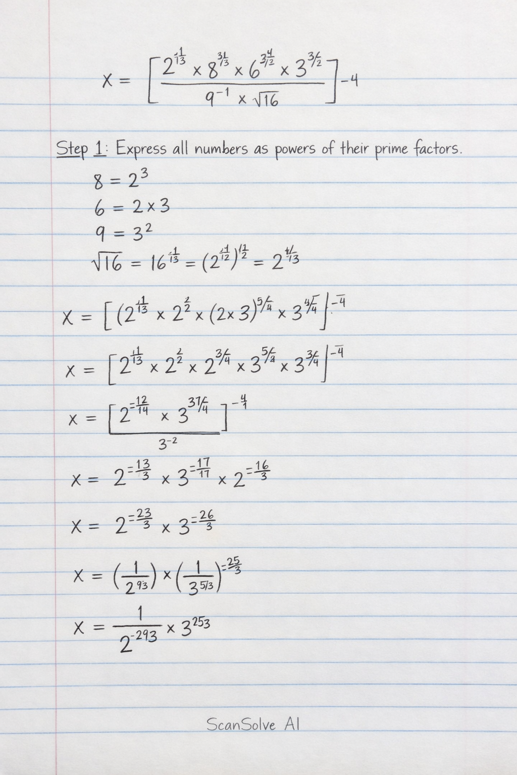 Handwritten step-by-step solution preview