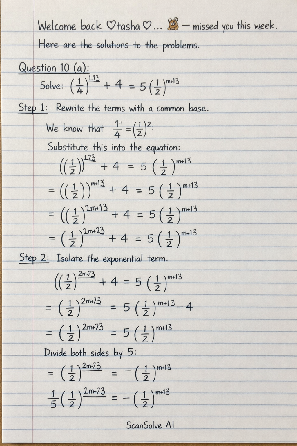 Handwritten step-by-step solution preview