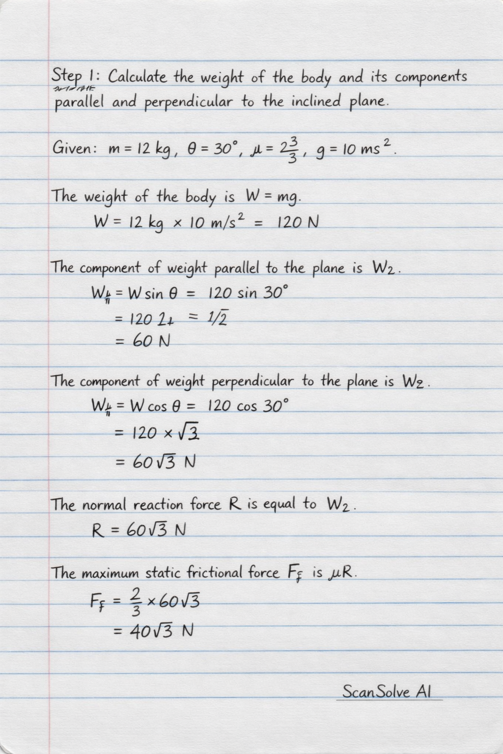 Handwritten step-by-step solution preview