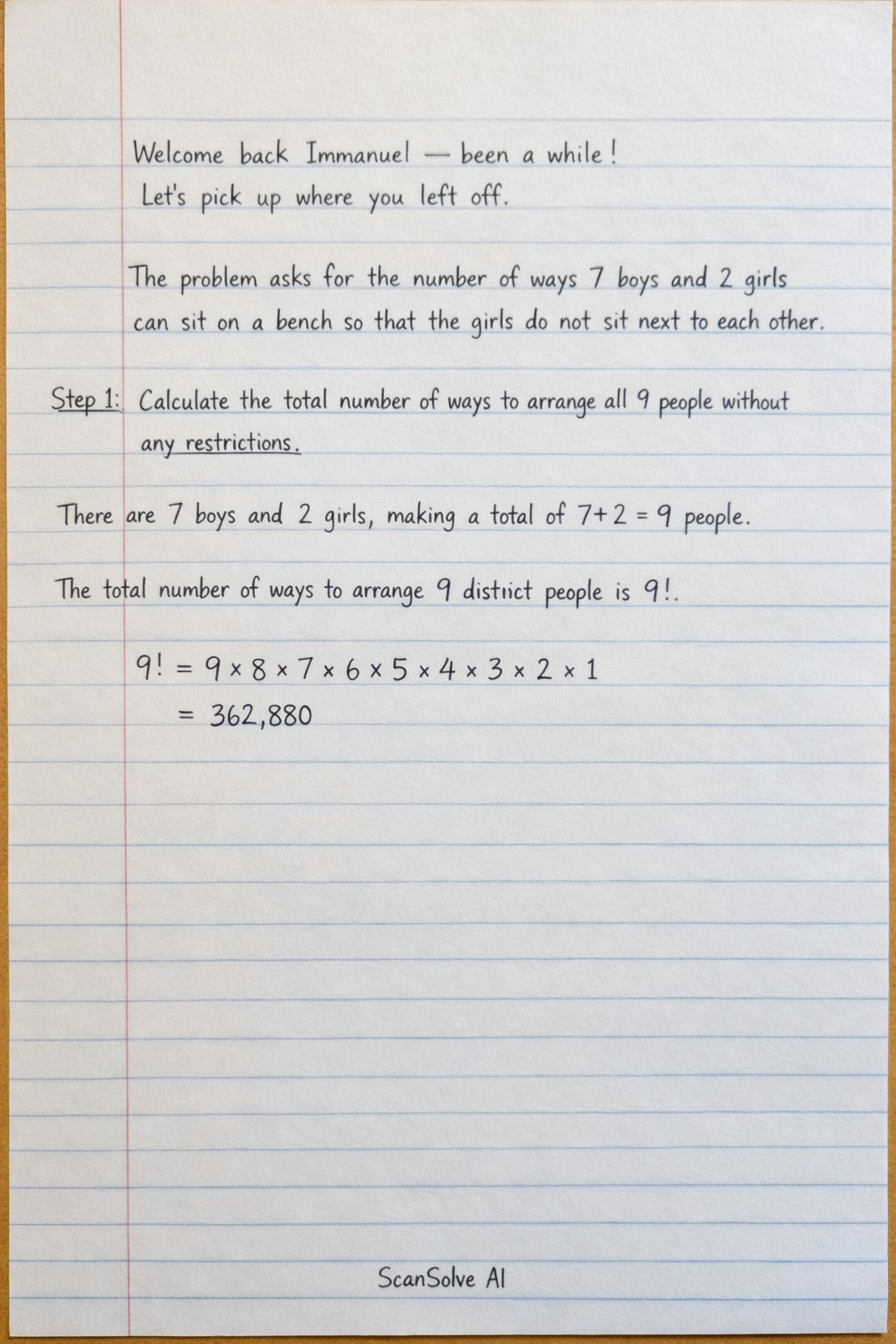 Handwritten step-by-step solution preview