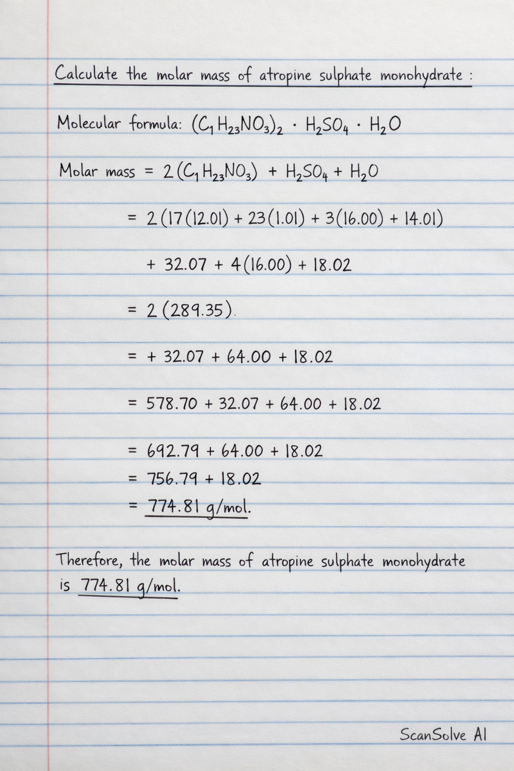 Handwritten step-by-step solution preview