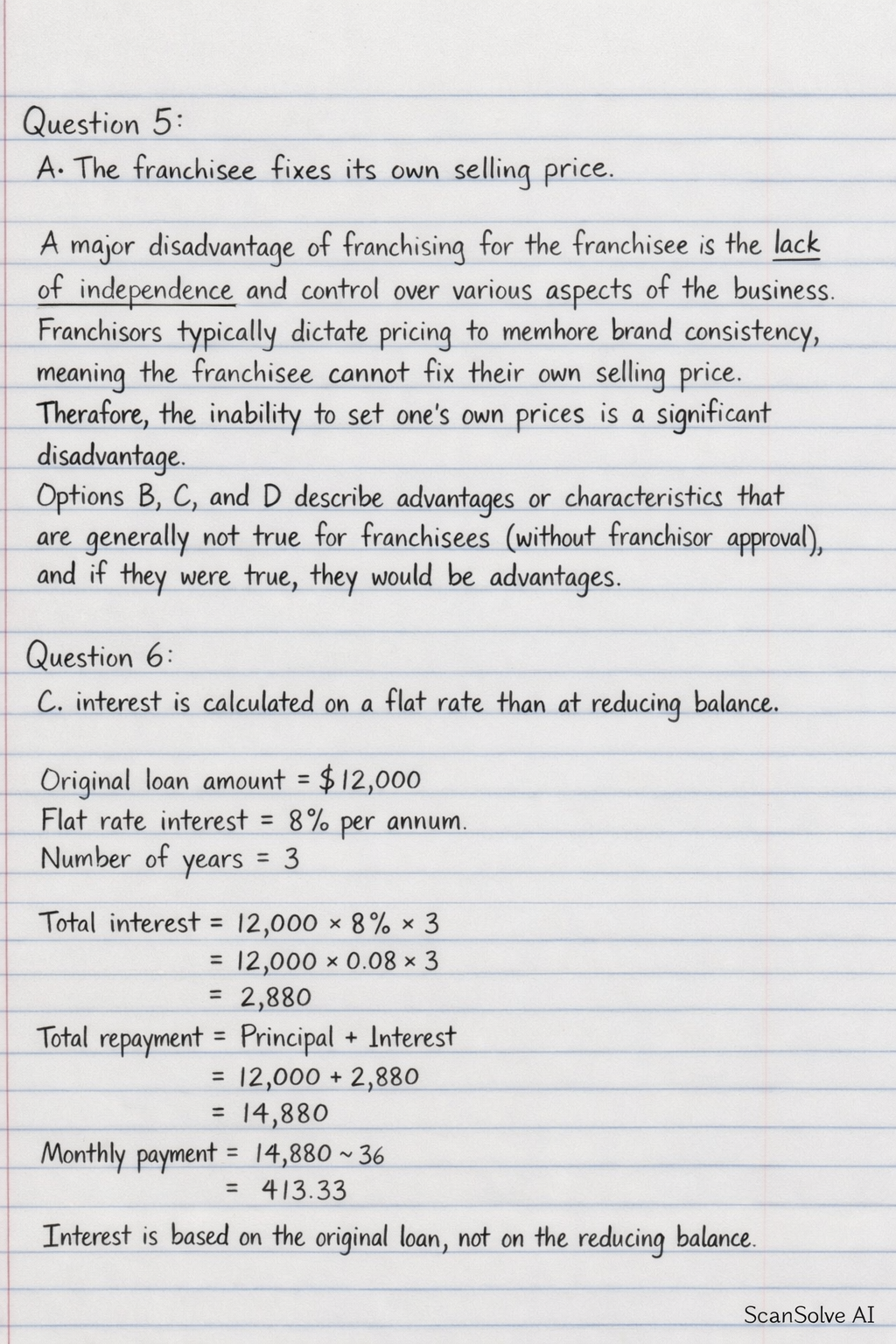 Handwritten step-by-step solution preview