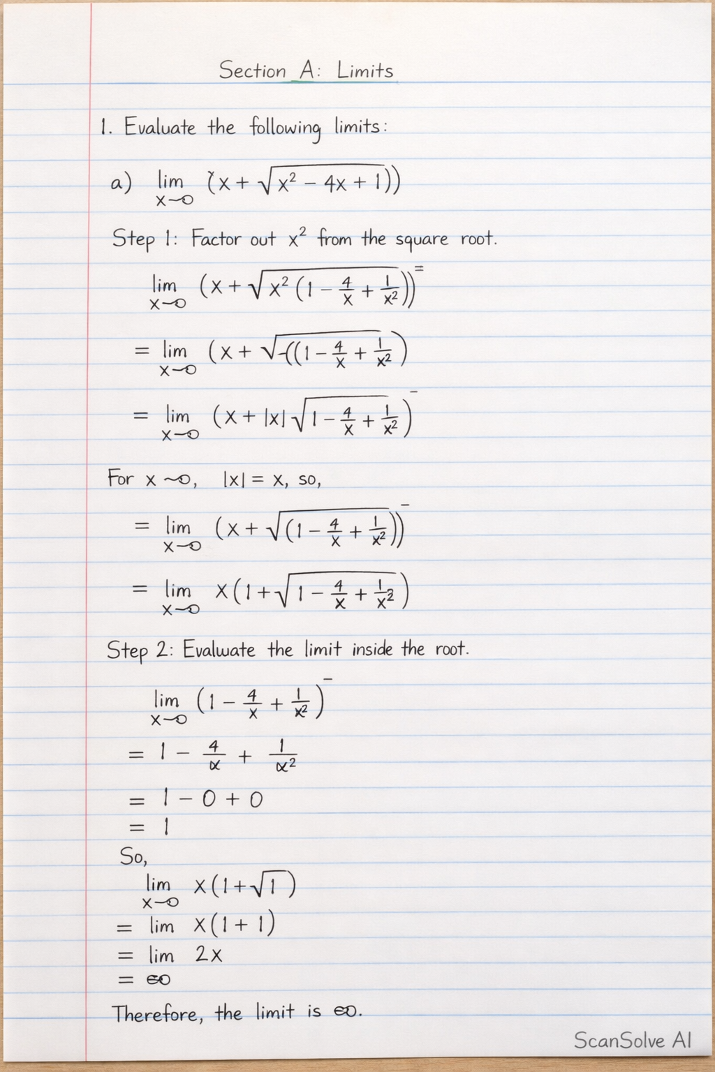 Handwritten step-by-step solution preview