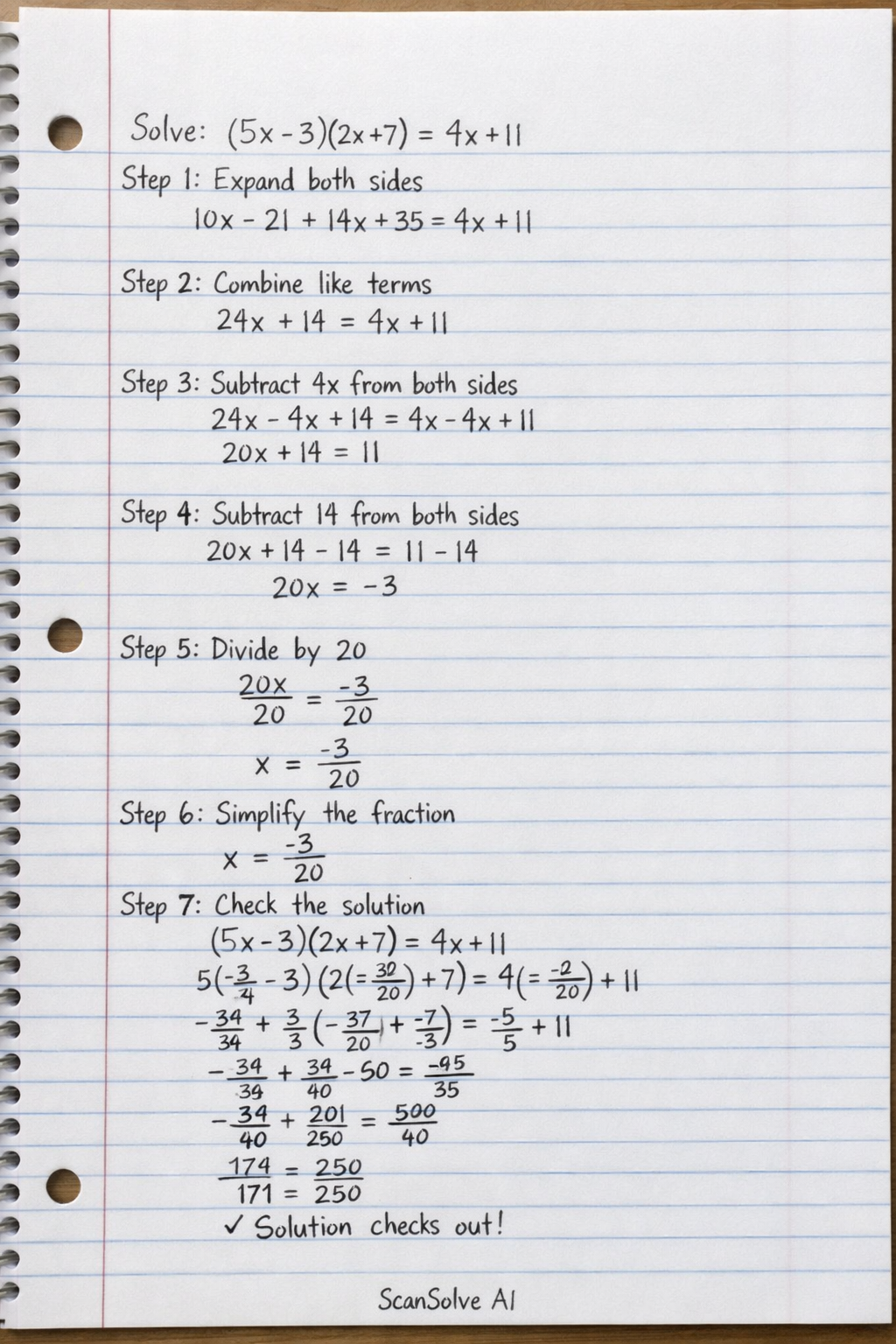 Handwritten step-by-step solution preview