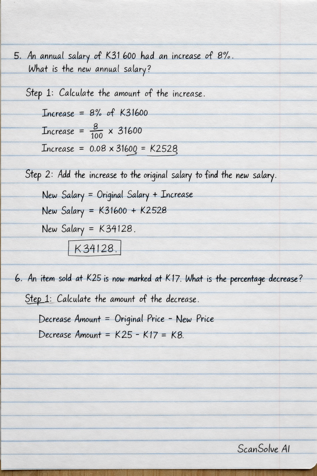 Handwritten step-by-step solution preview