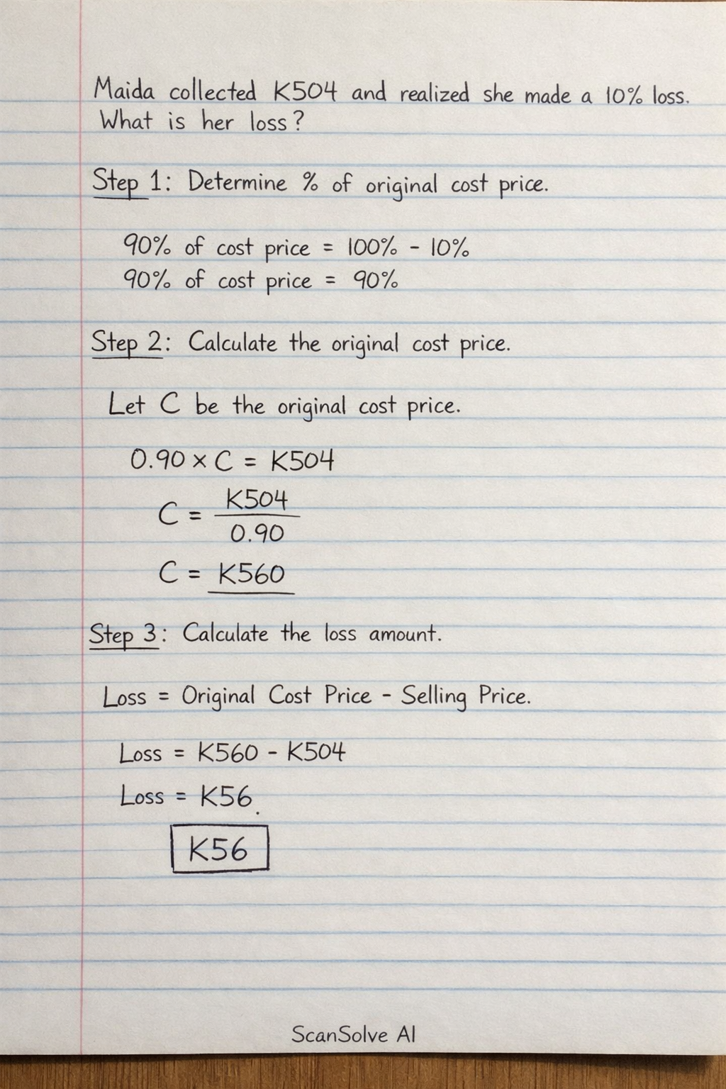 Handwritten step-by-step solution preview