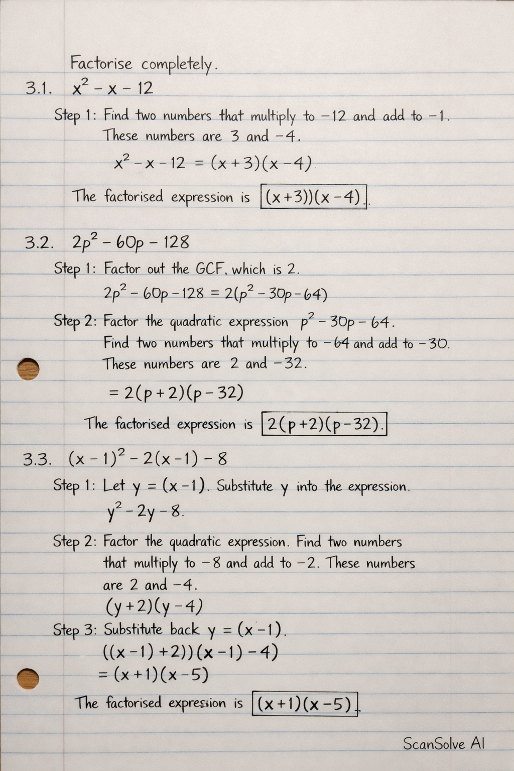 Handwritten step-by-step solution preview