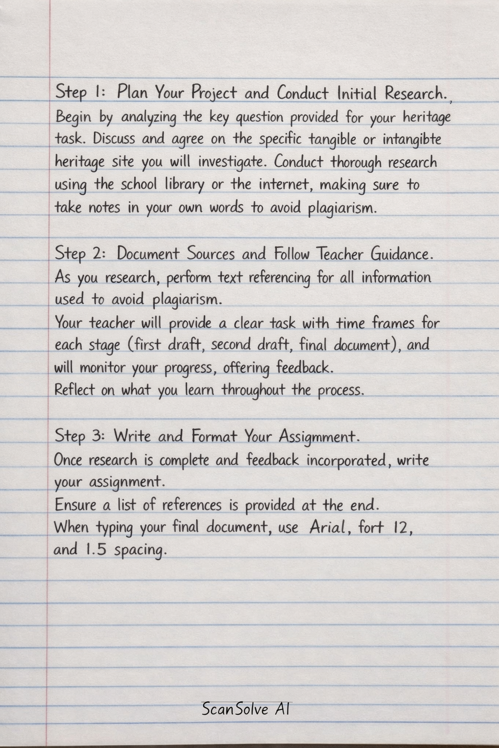 Handwritten step-by-step solution preview