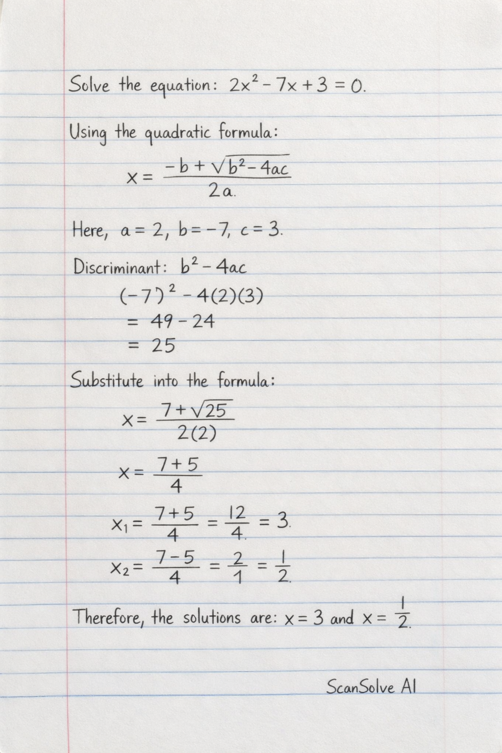 Handwritten step-by-step solution preview