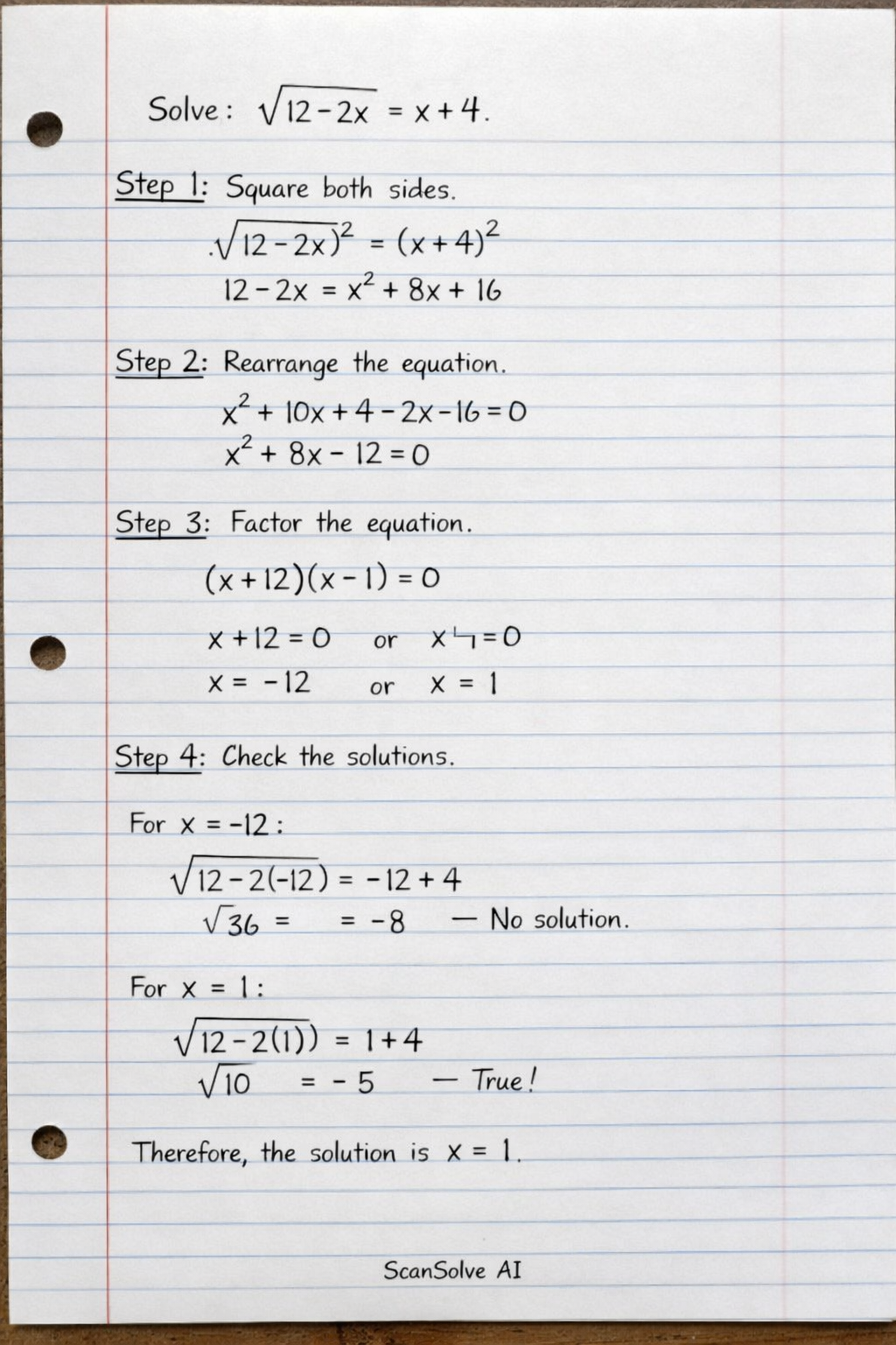 Handwritten step-by-step solution preview