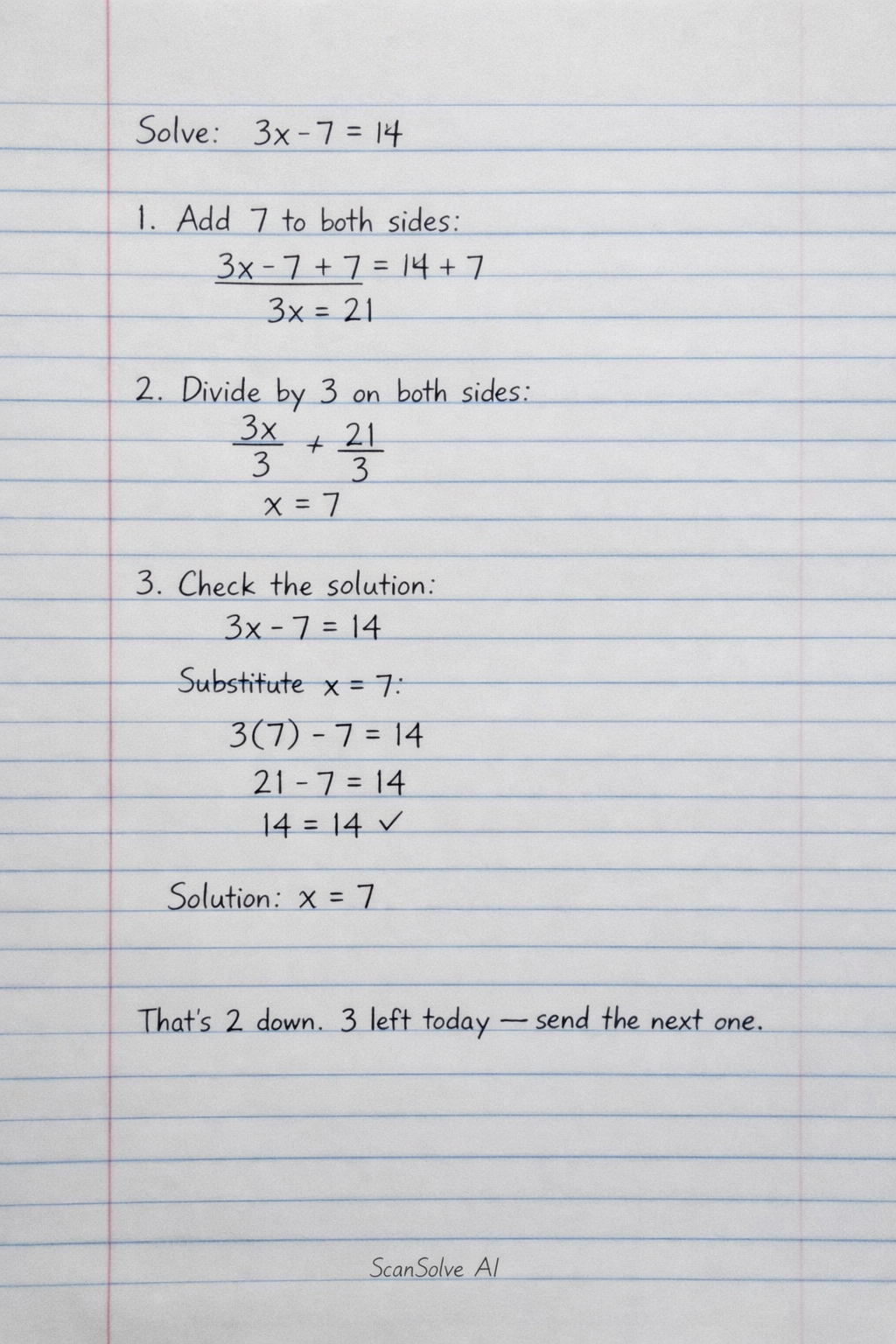 Handwritten step-by-step solution preview