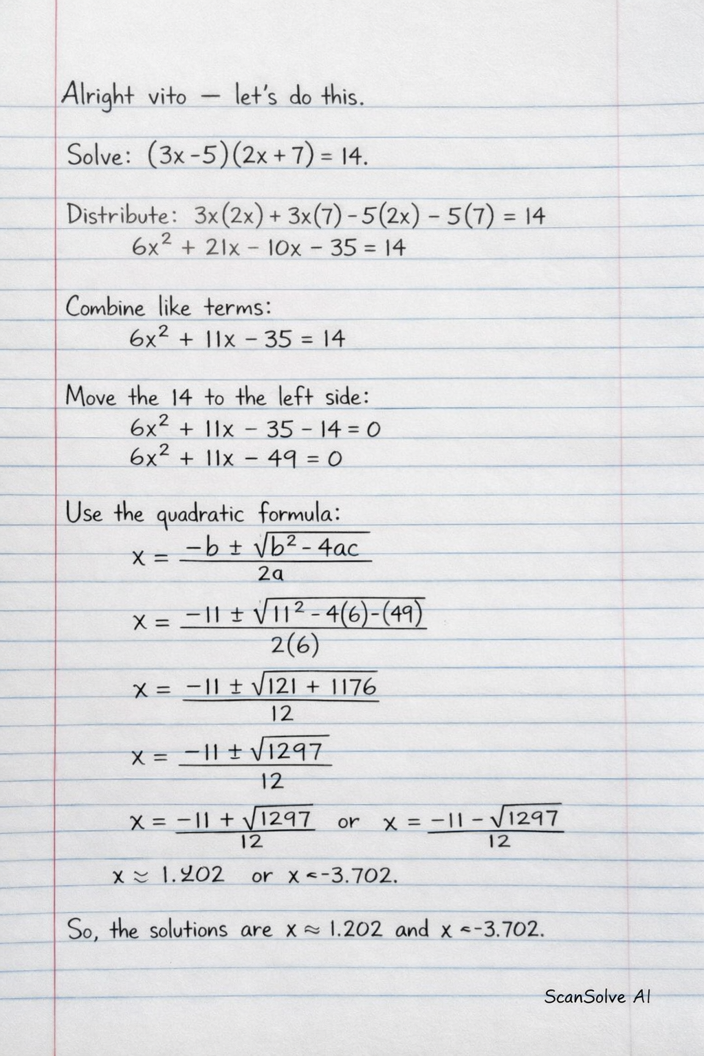 Handwritten step-by-step solution preview