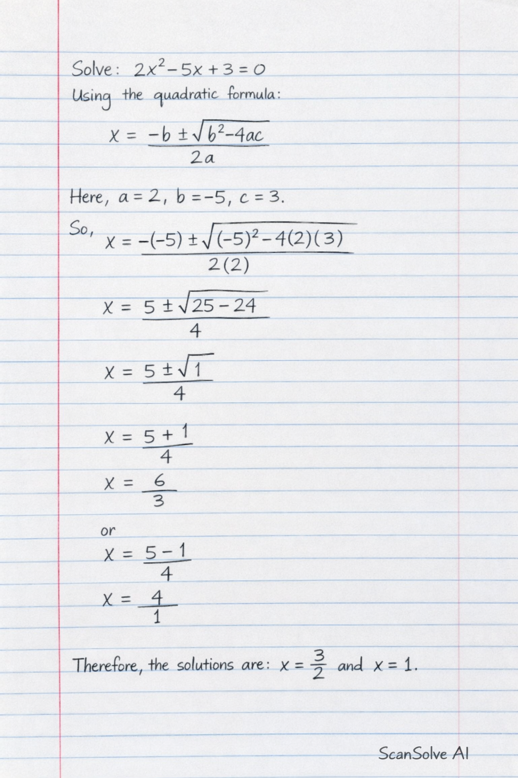 Handwritten step-by-step solution preview