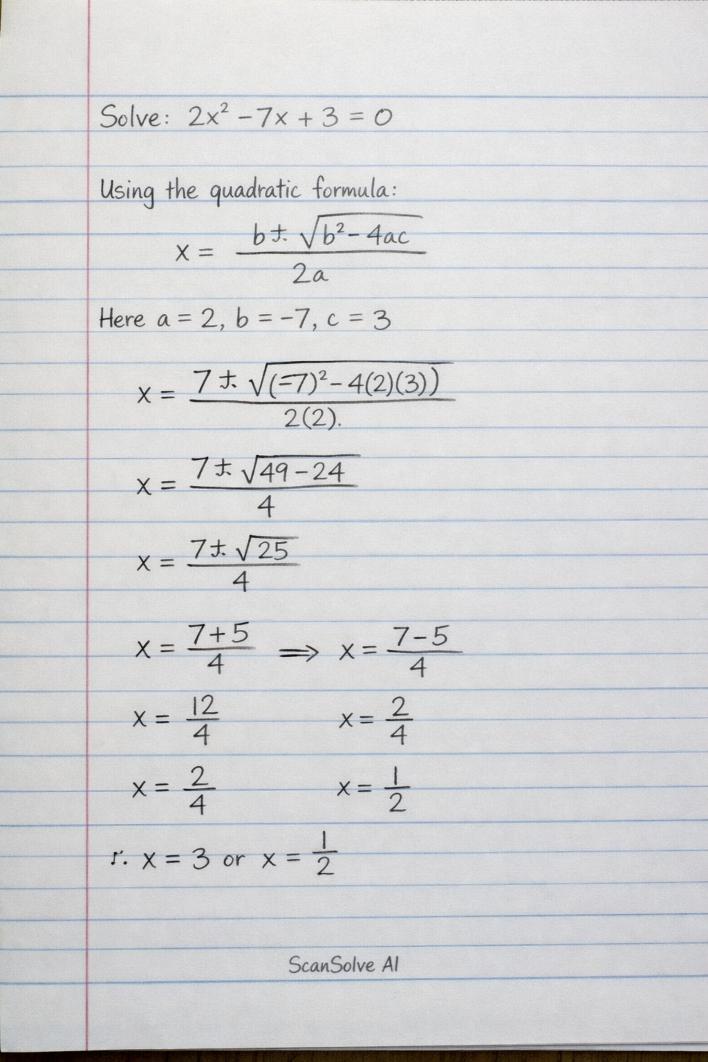 Handwritten step-by-step solution preview