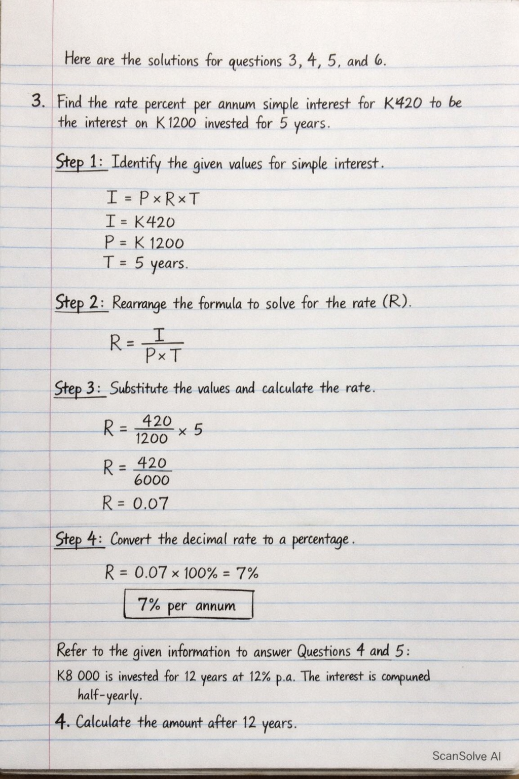 Handwritten step-by-step solution preview