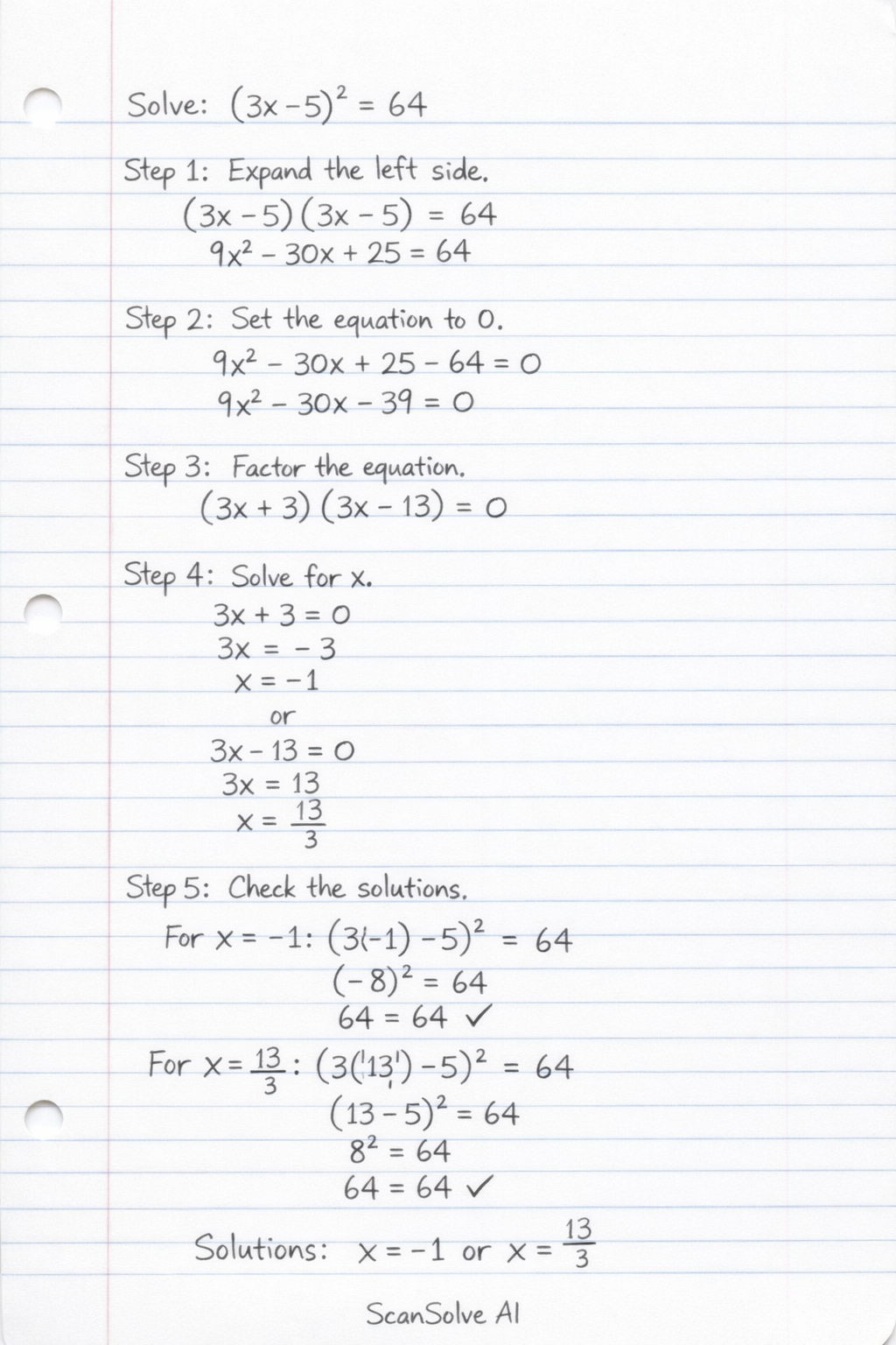Handwritten step-by-step solution preview