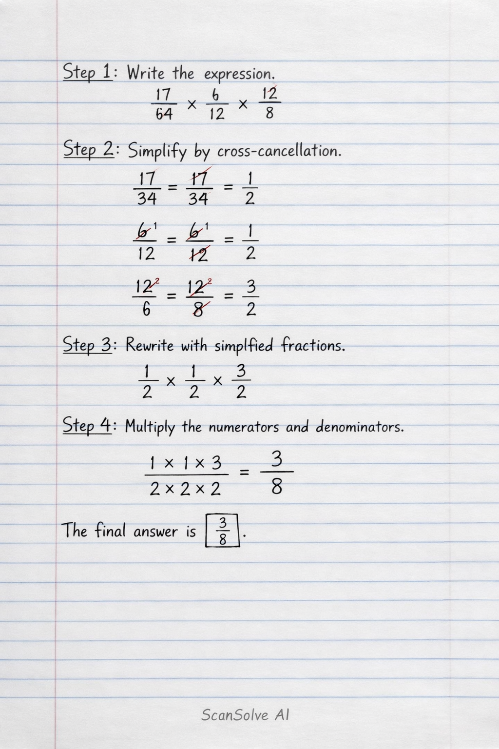 Handwritten step-by-step solution preview