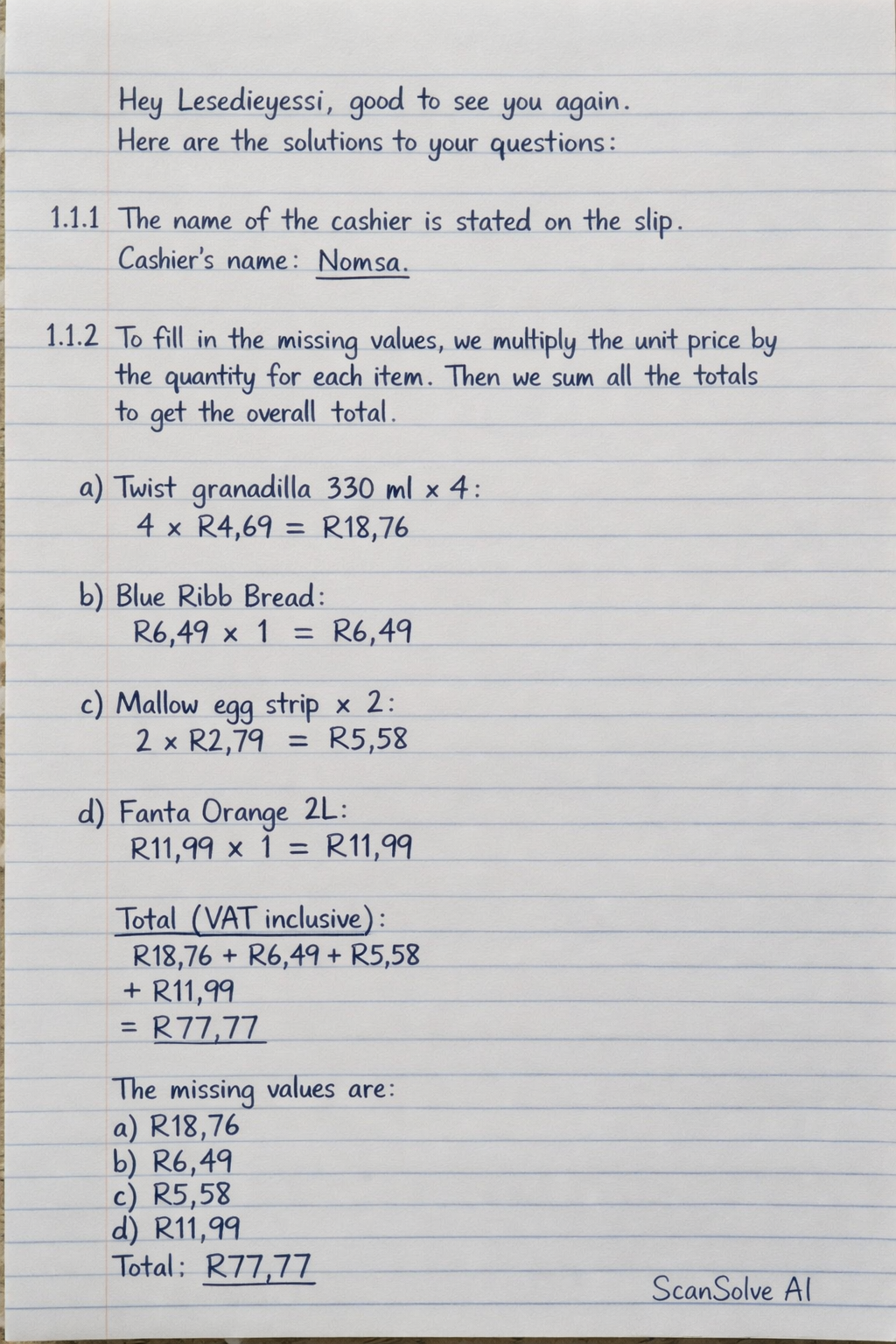 Handwritten step-by-step solution preview