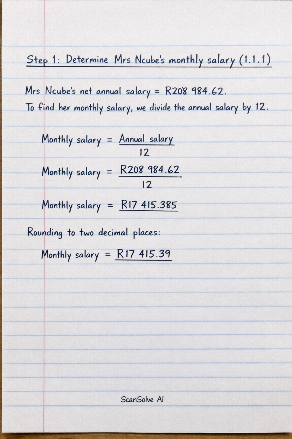 Handwritten step-by-step solution preview