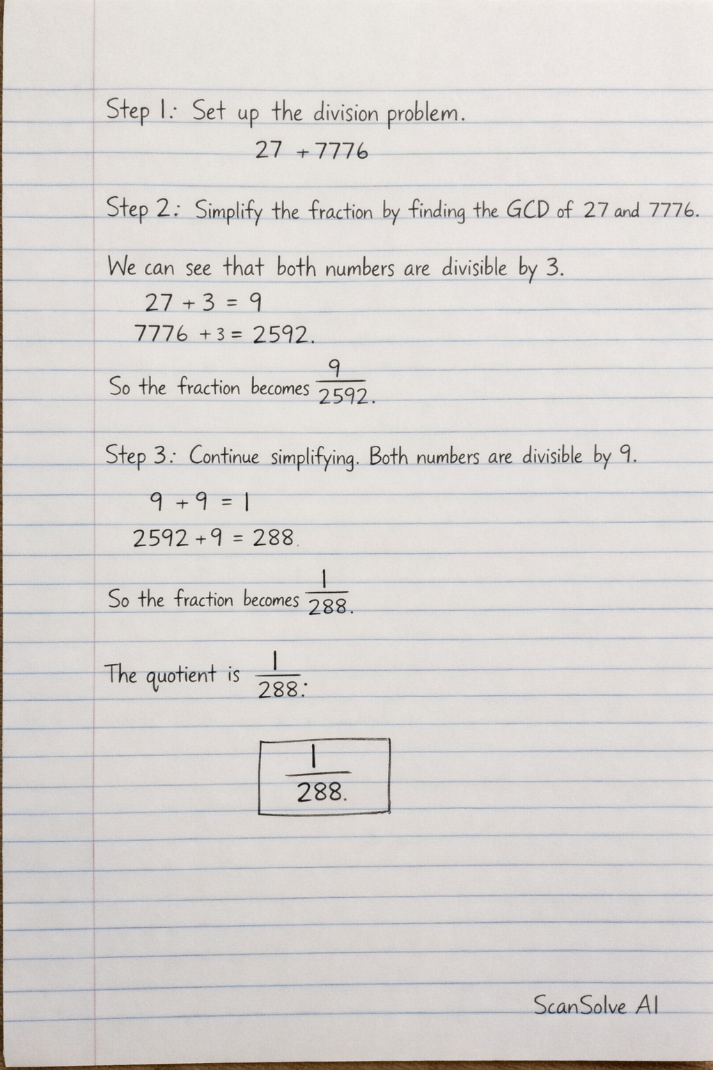 Handwritten step-by-step solution preview