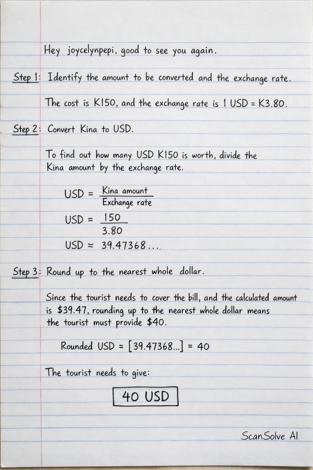 Handwritten step-by-step solution preview