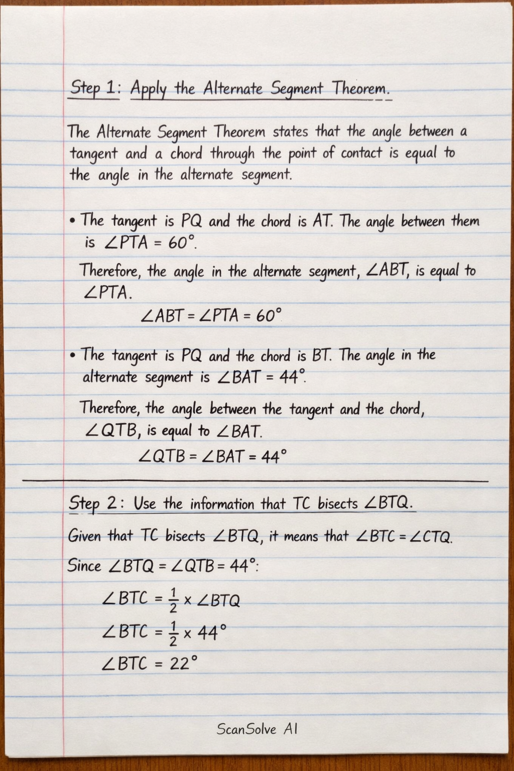Handwritten step-by-step solution preview